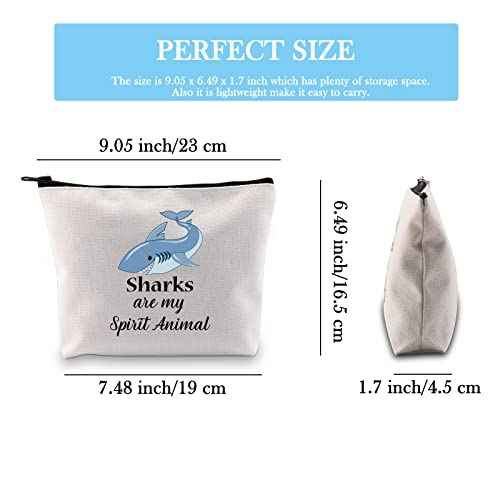 GJTIM Shark Gift Ocean Animal Gift Travel Organizer Makeup Bag Sharks Are My Spirit Animal Gift for Shark Lovers (Spirit Sharks Bag)