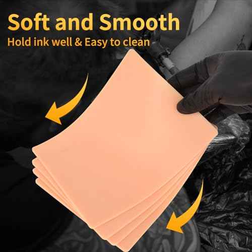 3MM Tattoo Practice Skin - 5pcs Double Sides Thick Fake Skin for Practicing, Soft Silicone Tattoo Eyebrow Practice Skins for Beginner & Experienced Artists