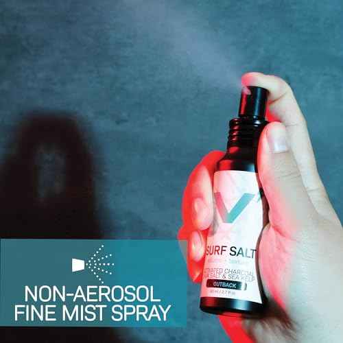 VOLT Surf Sea Salt Spray for Hair & Beard ? Natural Volumizing & Texturizing Spray with Activated Charcoal, Kaolin & Sea Kelp ? Aerosol-Free, Travel-Size - Fragrance Free, 2.7 Fl Oz (80ml)