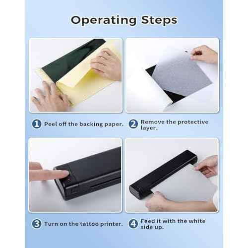 COLORWING M08F Tattoo Stencil Printer Bluetooth, Wireless Thermal Transfer Machine for Skin, Small A4 Paper (Black)