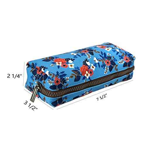 LParkin Birch Floral Canvas Pencil Case Teacher Gift Flower Pen Bag Gadget Pouch Stationary Case Makeup Cosmetic Bag Box