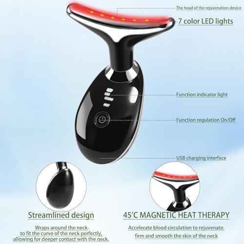 JURP 7-in-1 Red-Light-Therapy-for-Face and Neck, Face Neck Massager for Daily Skin Care Routine, Skin Care Tool