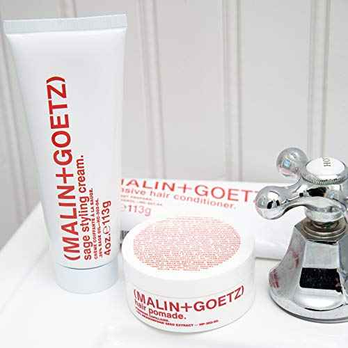 MALIN+GOETZ Sage Styling Cream Flexible Hold Styling Cream for All Hair Types Adds Shine, Definition + Volume Tames Frizz + Flyways Nourishing Formula Cruelty-Free (1 Fl Oz / 4 Fl Oz)