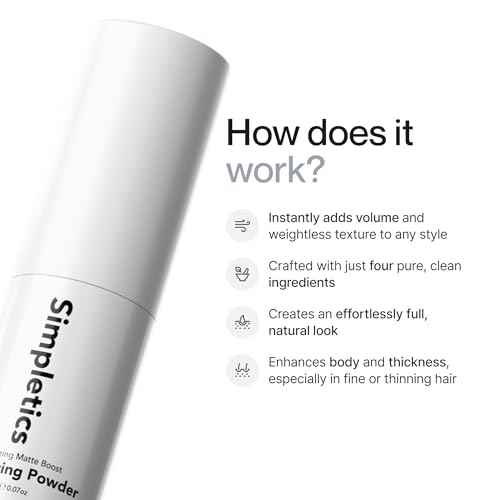 Simpletics Texturizing Powder - All Natural, 4 Ingredient Nourishing Formula with Rice Starch - Chemical Free - Gives Volumized, Texturized, Matte Finish to Men & Women