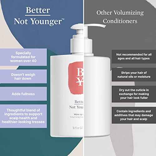 Better Not Younger Wake Up Call Volumizing Conditioner 16 fl oz with Biotin ? For Women Over 40 with Thinning Hair -Volumizes, Lifts & Nourishes - Thickening, Color-Safe, Sulfate Free Conditioner.