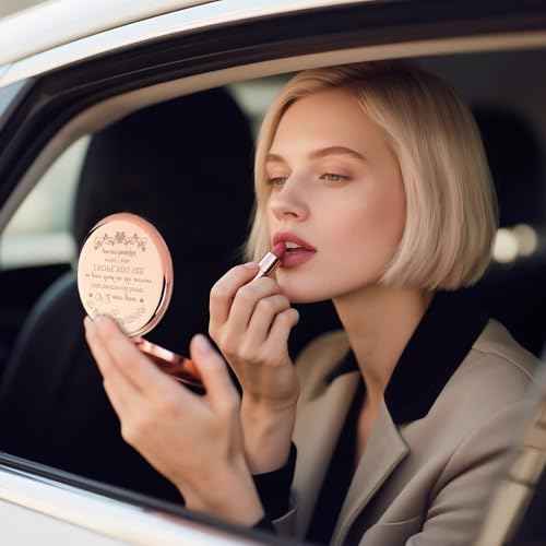 GAOLZIUY Granddaughter Makeup Compact Mirror - Grandma & Grandpa Gift, Birthday Present with Light & Magnification
