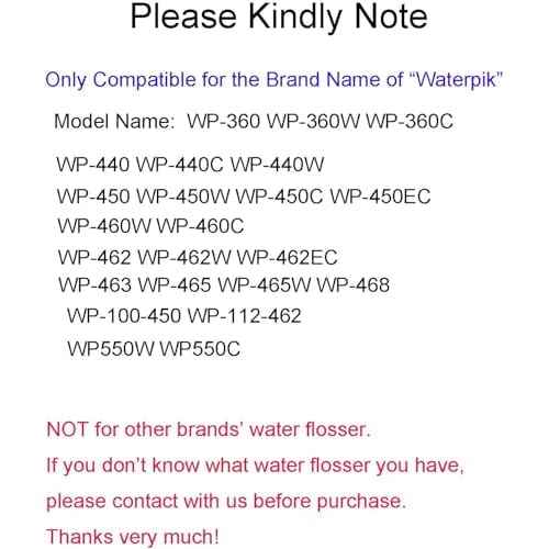 3V Charger Replacement for Waterpik Water Flosser WP360 WP462 WP450 Power Cord Wall Adapter, 5 FT Cable