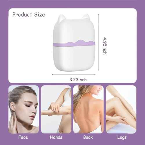 Ice Roller for Face and Eyes,Christmas Gifts for Women Mom,2 in 1 Face Roller and Travel Case,Facial Skin Care Tools,White Elephant Gifts(Purple)