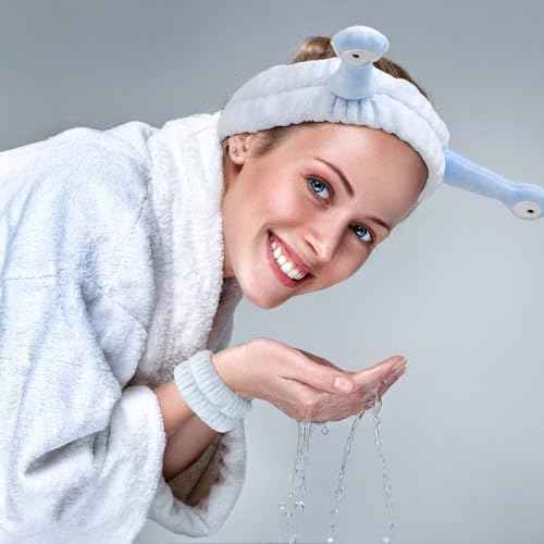 Canitor Snail Spa Headband Wrist Bands - Cute Animal Hair Accessories for Face Wash, Makeup Removal, and Skincare - Fun Gifts for Women and Girls
