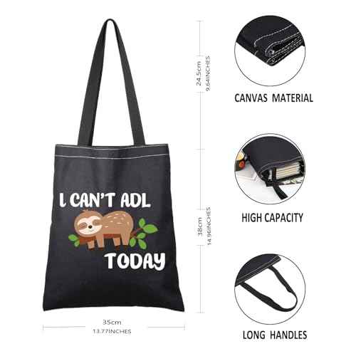 G2TUP Occupational Therapy Therapist Gift I Can't ADL Today Makeup Bag OT Life Sloth Bag Occupational Therapist Joke Gift