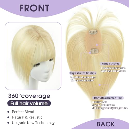 Hair Topper for Women with Thinning Hair, Lightweight & Add Volume Hairpiece for White HairRoots Cover, Changing Hairstyle, Trendy and Comfortable Design