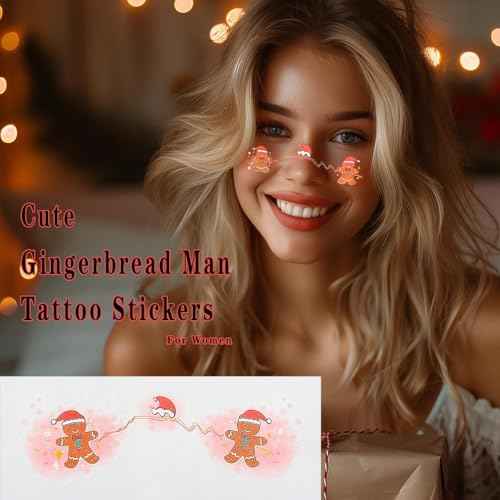 Glitter Butterfly Temporary Tattoos Colorful Eyes Face Stickers Feather Face Tattoos for Women Make up (Christmas 01)