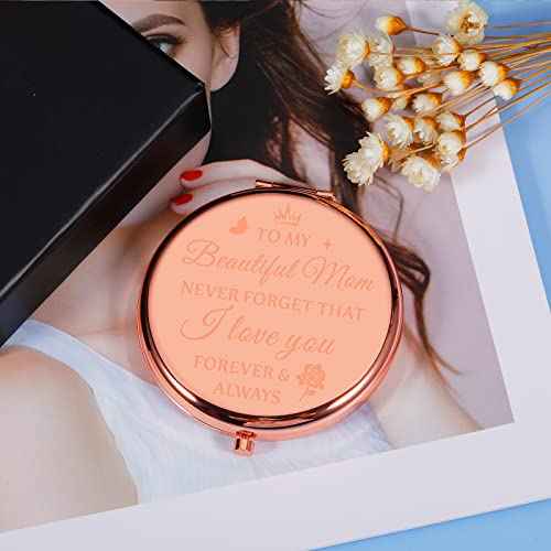 SYGUNAR for Mom Birthday Gifts from Daughter Son Compact Mirror for Mom Birthday Christmas Anniversary Wedding Mom Stepmom