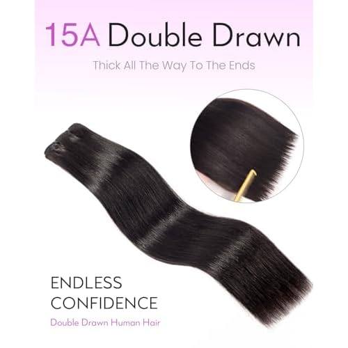 Arabella 15A Raw Straight Bundles Human Hair Natural Black Hair Bundles 100% Raw Vietnamese Human Hair,Three Times the Lifespan 18 Inch