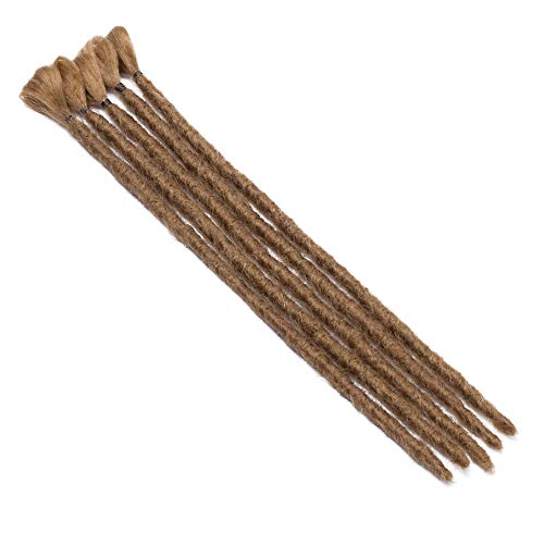 Hairro Dreadlocks Extensions 12 Inch Short 30 strands Soft Crochet Twist Braiding Hair for Men Faux Locs Dread Hairpieces Reggae Hippie Style Dark Blonde