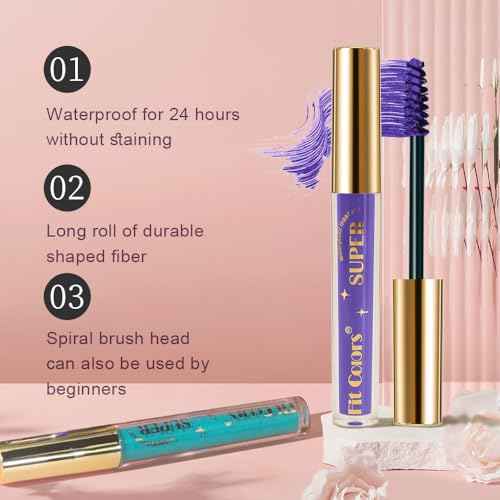 Fiber Lash Mascara - 6 Colors Waterproof Long-Lasting Charming Eye Lash Set for Eyelashes