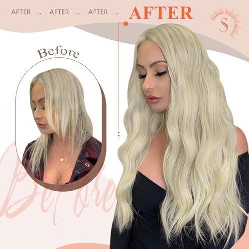 Sunny Hair Utip Hair Extensions Human Hair Platinum Blonde U Tip Hair Extensions Human Hair K Tip Hair Extensions Real Human Hair for Women 20inch 50g