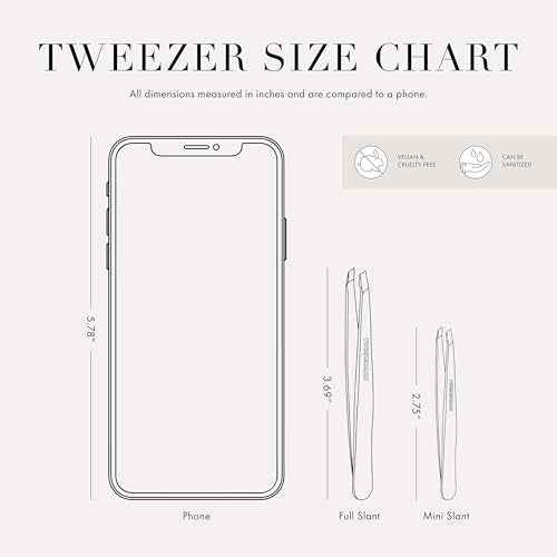 Tweezerman Mini Slant Travel Tweezers For Eyebrows, Travel Tweezers for Eyebrows, Facial Hair (Blooming Lilac)