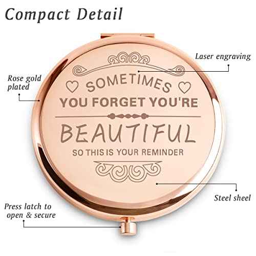 Stocking Stuffers for Women Girls, Christmas Birthday Gifts for Adult Teen Kid, Personalized Compact Mirror for Friends Sister Daughter Wife Mom Niece Granddaughter Grandma Aunt
