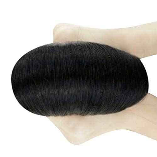 LaaVoo Microlink Hair Extensions Human Hair Black Micro Beads Hair Extensions 20 Inch Jet Black Real Human Hair 50g 50s
