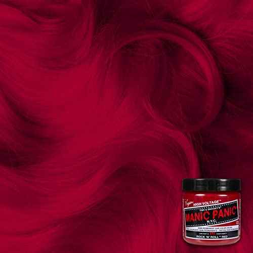 MANIC PANIC Classic Rock N Roll Red Semi Permanent Hair Color - Warm Medium Red Hair Dye for Women & Men That Lasts 4-6 Weeks - Vegan, Ammonia & Cruelty-Free - Create & Mix Custom Shades (4oz / 3pk)