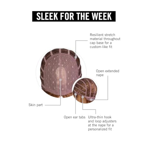 Hairuwear Hairdo Sleek For The Week Straight Asymmetrical Shoulder Length Wig, Average Cap, R14/88H Golden Wheat
