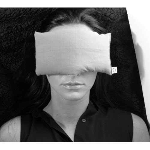 Unscented Eye Pillows (Pack of 4) - Soft Cotton Gauze Filled with Flax Seed Weighted for Yoga Meditation Headache Relief Relaxation Massage Bulk - Black Pink Blue Green