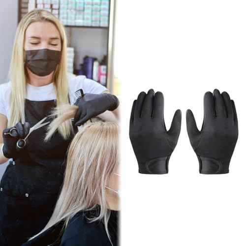 Pistro Set of 2 Heat Resistant Hairdressing Gloves for Curling & Straightening, Five Finger Design, Protective Finger Covers for Salon Styling
