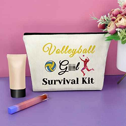 Sazuwu Volleyball Girls Gifts Makeup Bag Volleyball Lovers Gift Ideas Inspirational Volleyball Gifts for Players Cosmetic Bag Team Appreciation Gifts Volleyball Birthday Christmas Graduation Gift