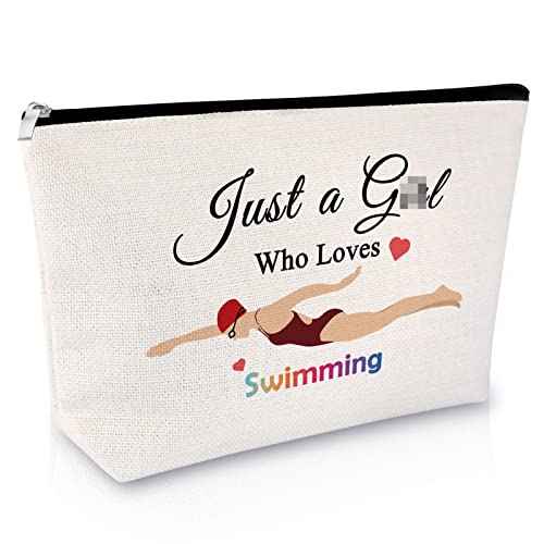 Sfodiary Swimmer Gifts Swim Makeup Bag Swimming Lover Gift for Teen Swim Team Gift for Daughter Sister Cosmetic Bag Best Friend Birthday Gift for Her Travel Cosmetic Pouch Graduation Christmas Gift