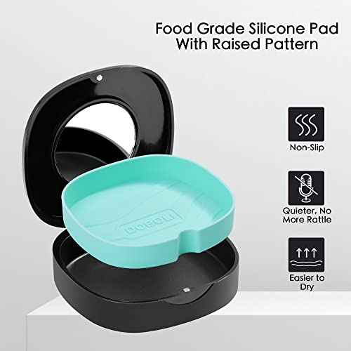 Doboli Retainer Case,Slim Aligner Mouth Guard Case Compatible with Invisalign Black