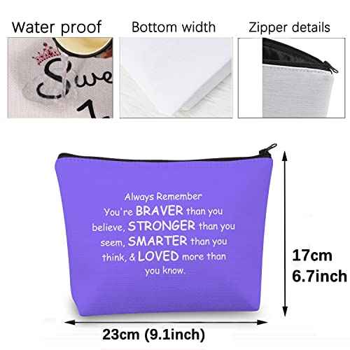 CMNIM We Are All Mad Here Alice Gift Makeup Bag Smiling Cat Wonderland Quote Cosmetic Bag Alice Fairy Tales Gifts (We Are All Mad Here purple)