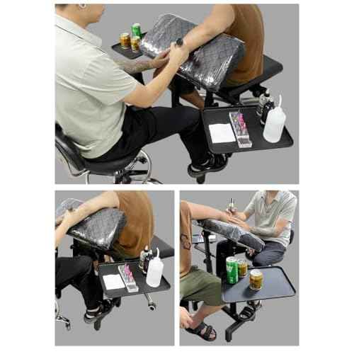 Tattoo Armrest Stand with One Trays - Oversized Tattoo Arm Leg Rest Stand Super Big Leather Pad Adjustable Height and Tilt Professional Heavy Equipment for Tattoo Studio (With One Trays)