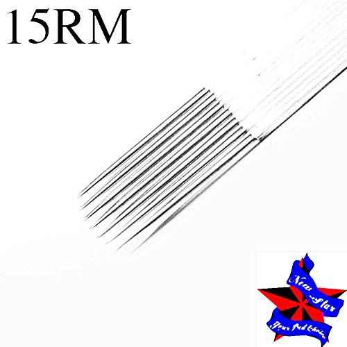 Tattoo Needles,New Star Tattoo 50PCS 15RM Curved Round Magnum Sterile Disposable Tattoo Needles Supply 1215RM