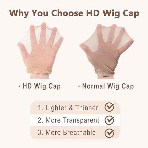TaShow 30 Pcs Wig Caps for Women Lace Front, Ultra Thin Stocking Cap for Women, Breathable Wig Cap for Long Thick Hair, Wig Caps with Elastic Band Transparent