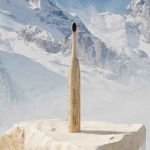 Sustainable Tomorrow Zen Bamboo Electric Toothbrush Adults, Rechargeable w/Plant-Based Soft Bristles, Bamboo Heads, 5 Modes & Long-Lasting Battery, Ideal Christmas Gifts for Women & Gifts for Men