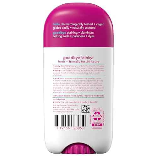 hello Unicorn Aluminum Free Deodorant for Women and Men with Shea Butter, 24-Hour Freshness, Baking Soda Free Deodorant, Dermatologically Tested, 2.6 oz Stick