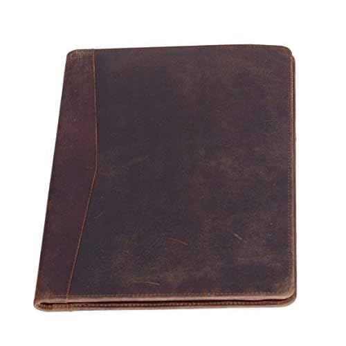 Leather Business Portfolio with Luxury Pen Business Personal Organiser Folder Full Grain Leather padfolio by KomalC (Buffalo Distressed Tan)