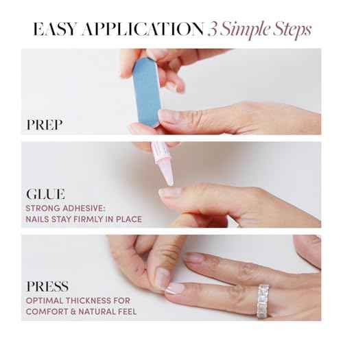 Glamnetic Press On Nails - Red Bottom | Red Accent Dual Side Medium Almond Fake Nails with a Black Matte Finish, Salon Quality Halloween Nails | 15 Sizes - 30 Nail Kit with Glue
