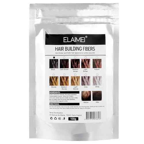Hair Fibers Spray Refill Powder 100 Grams,Black,Thinning Fine Hair Loss Concealer,Undetected & Unscented,Refill Exsiting Shaker Bottle