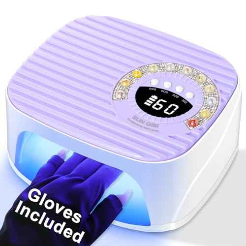 LIMEGIRL UV LED Nail Lamp Kit for Gel Polish Professional Fast Curing Purple Dryer Light Set with 45PCS Lamp Beads and Gloves Cordless Rechargeable Nail Art Cure Machine for Manicure Pedicure