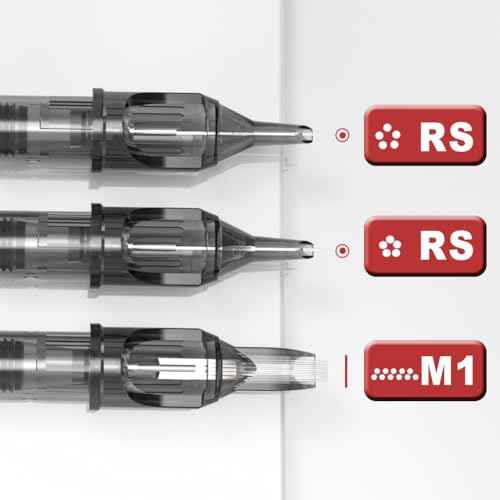 Solong Tattoo Cartridge Needles (50PCS Mixed RL RS M1) 10 Sizes, Tatttoo Needles #12 0.35mm Standard Disposable Tattoo Cartridges with Membrane Assorted Size Round Liner/Round Magnum EN07-50KIT-B