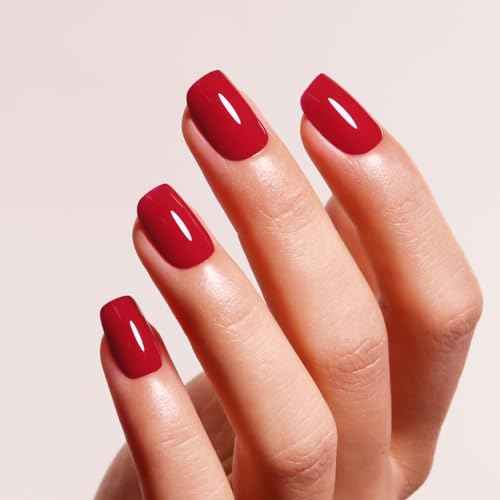 Ruby Red Gel Nail Polish, 0.5 Fl Oz, LED UV Gel, Christmas Red, Soak Off, Art Starter, Manicure Salon DIY Nail Polish