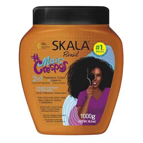 SKALA Mais Crespos Super Curly Hair Type 4ABC - Hydrate, Eliminate Frizz 2 IN 1 Conditioning Treatment Cream and Cream To Comb