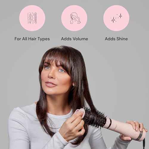 L'ANGE HAIR Multi-Volume Series Blow Dryer Brush | Interchangeable Hair Dryer Brush with Ionic Titanium Barrel for Smooth, Voluminous Styling | Black - Oval 75mm