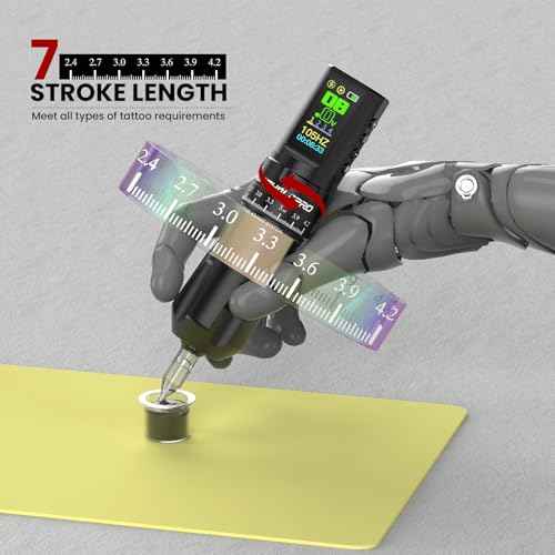 WORMHOLE PRO Tattoo Gun AQUILA Wireless Tattoo Machine Multi-function Smart Tattoo Pen 1,800mAh Battery with Replacement Power Supply, Smart Display, Brushless Motor, 7 Strokes Length