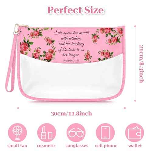 Christian Gifts for Women Birthday Inspiration Religious Spiritual Catholic Gifts for Women Mom Friends Female Coworker Sister Christian Clear Cosmetic Bag Christmas Birthday Presents for Her