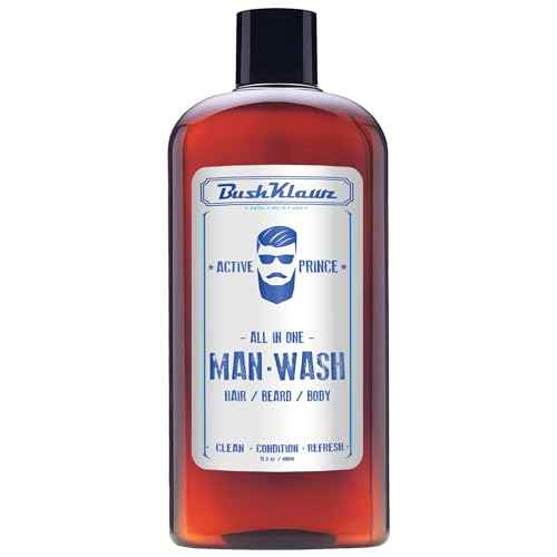 ACTIVE PRINCE MAN 3-in-1 Shampoo Conditioner Hair Beard Body Wash - American Viking Crew Cannon Bulldog Duke PH Ballwash
