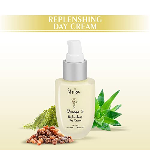 Shira Omega 3 Replenishing Day Cream 2oz ? Anti-Aging Face Moisturizer for Normal to Dry Skin ? Hydrating Day Cream Helps Reduce Fine Lines, Wrinkles, and Prevent Sun Damage ? Nourishing Skincare