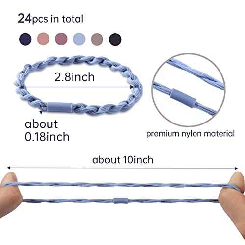 AIERSA 24 Pcs Oversize Bracelet Hair Ties for Women/Girls,Will Not Strangle The Wrist,Boho Hair Tie Bracelets,Cute Bracelet Ponytail Holders,No Damage Hair Elastics Band for Thick Hair Curly Hair